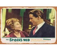 Zuhhgii Plaque rétro en étain The Spiders Web - Carte originale de hall 7 Glynis Johns John Justin Agatha Christie - Affiche rétro de film classique - Plaque en métal - Décoration murale de bar - 20,3