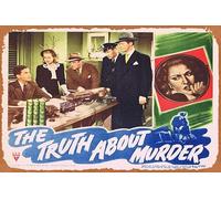 Zuhhgii Plaque rétro en étain « The Truth About MURDER » - Carte de lobby 3 RKO Film Noir Bonita Granville Morgan Conway - Affiche rétro de film classique - Plaque en métal - Décoration murale de bar