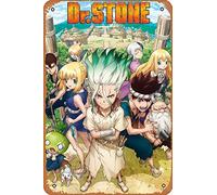 Zuhhgii Plaque rétro en métal Abystyle Dr Stone Groupe - Style bande dessinée - Panneau amusant - Pour cinéma, cinéma, théâtre, garage, pub musical, brasserie, café, décoration murale, art 30,5 x 20,3