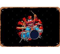 Zuhhgii Plaque rétro en métal avec inscription « Animal Drummer The Muppets Show » - Décoration murale de garage - 30,5 x 20,3 cm
