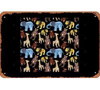 Zuhhgii Plaque rétro en métal avec inscription « Fisher Price Little People » - Motif animaux du cirque sur toute la surface - Décoration murale de garage