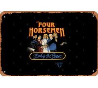 Zuhhgii Plaque rétro en métal avec inscription « Four Horsemen Bad To The Bone » - Décoration murale de garage - 30,5 x 20,3 cm