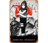 Zuhhgii Plaque rétro en métal | Kushina Uzumaki | Plaque vintage amusante en étain pour cadeau, maison, bar, cuisine, pub, décoration murale, 30,5 x 20,3 cm.
