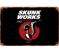 Zuhhgii Plaque rétro en métal Lockheed Skunk Works - Vintage - Amusante - En métal - Pour homme - Cave humoristique - Films musicaux - Décoration murale - Cadeau de garage - 30,5 x 20,3 cm