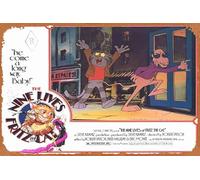 Zuhhgii Plaque rétro en métal « The Nine Lives of Fritz the Cat 1974 » - Décoration murale - 20,3 x 30,5 cm