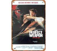 Zuhhgii Plaque rétro en métal « The Perfect Weapon » - Affiche du film Jeff Speakman - Décoration murale - 20,3 x 30,5 cm