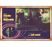 Zuhhgii Plaque rétro en métal The Rat Race Lobby Card 3 1960 Tony Curtis Debbie Reynolds rétro de film classique ancien film affiche en métal pour bar TV décoration murale 20,3 x 30,5 cm