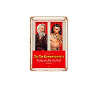 Zuhhgii Plaque vintage en étain The Dix Commandments 1956 - Affiche de film religieux épique - Décoration murale - Cadeau - 20,3 x 30,5 cm