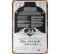 Zuhhgii Plaque vintage en étain The Magic Flûte - Affiche originale du film Ingmar Bergman Ulrik Cold Jane Darling rétro de film classique - Plaque en métal - Décoration murale de bar - 20,3 x 30,5 cm