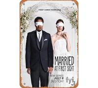 Zuhhgii Poster mural en métal avec inscription « Married at First Sight » - Affiche de film TV - Cadeau rétro - Cadeau rétro - Pour bar, cafés - Décoration vintage - 20,3 x 30,5 cm