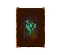 Zuhhgii Poster vintage en métal - Leandro Jorge Sound of Heart - 30,5 x 20,3 cm - Convient pour la décoration murale de bar, café, garage, cave d'homme