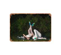 Zuhhgii Poster vintage en métal - Linas Vaitonis Ive Been Waiting For You The Whole Week It's Time To Play - 30,5 x 20,3 cm - Convient pour décoration murale de bar, café, garage, caverne d'homme