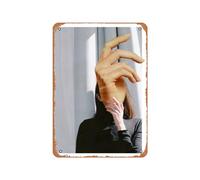 Zuhhgii Poster vintage en métal - Liubov Shynder What Am I Thinking Of? - 30,5 x 20,3 cm - Convient pour décoration murale de bar, café, garage, cave d'homme