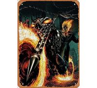 Zuhhgii Poster vintage en métal - Panneau en étain « Adventure Ghost Rider » 30,5 x 20,3 cm pour décoration murale de bar, café, garage, cave d'homme