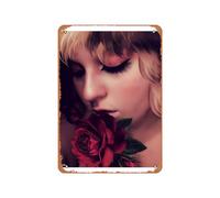 Zuhhgii Poster vintage en métal - Plaque en étain Gayle Berry parfum d'une rose 30,5 x 20,3 cm pour décoration murale de bar, café, garage, cave d'homme