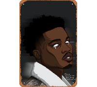 Zuhhgii Roddy Ricch - Affiche en métal rétro amusante et vintage en étain pour musique, café, bar, restaurant, supermarché, boutique, idée cadeau de film, 20,3 x 30,5 cm