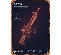 Zuhhgii SG 553 Cs Go Neon Weapon Cs Go Neon Weapons Game Poster Anime Game Art Deco Tin Sign - 20,3 x 30,5 cm