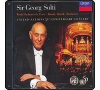 Zuhhgii Sir Georg Solti - World Orchestra For Peace : Rossini, Bartok, Beethoven, United Nations 50th Anniversary Concert Plaque en métal vintage Musique rock Décoration murale Man Cave Gym Pool Bar