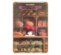 Zuhhgii Studio Ghibli Poster Kikis Delivery Service New Made in Japan Décoration murale rétro en étain pour musique, café, bar, restaurant, supermarché, boutique, cadeau de cinéma, 20,3 x 30,5 cm