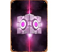 Zuhhgii The Classic Arcade Video Game Poster en métal Panneau en métal Portal Companion Cube Games et Anime Décoration murale en étain - 20,3 x 30,5 cm