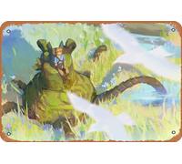 Zuhhgii Zelda No Densetsu, Link, The Legend Of Zelda : Breath Of The Wild, Artwork, Anime Games - 20,3 x 30,5 cm - Plaque rétro en étain