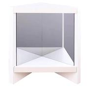 ZUICC True Mirror Non Reversing,See The Real You Through This Non-Reversing Mirror,Portable Magnifying Cosmetic Mirror,Triangular Fixed Non-reversing Mirror,Non Reversing Mirror (Blanc)