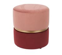 Zuiver Tabouret Bubbly rose rouge or Tabouret de pied moderne velours bois rond