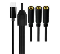 ZUJIABAO Adaptateurs de casque de type C 3,5 mm Convertisseur stéréo Plug & Play Design Adaptateurs sonores pour systèmes OS, appareils, tablettes, répartiteur de son numérique avec micro