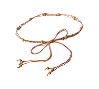 ZUJIABAO Ceinture réglable en nylon tressé pour femme et homme - Élégante et confortable - Pour fête en plein air - Chaîne de taille tissée unisexe, marron, taille unique