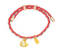 ZUJIABAO Cordon tressé inspiré de l'année du cheval orné d'une breloque de cheval ludique pour porter chance, bijou tendance, taille unique, Comme décrit