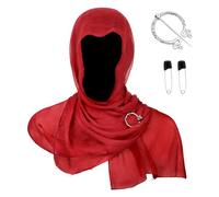 ZUJIABAO Écharpe à capuche réglable sur le thème médiéval avec broche de la Renaissance pour costume Vikingly Cosplay Halloween Événement Foire Renaissances Accessoire de costume, Rouge, taille unique