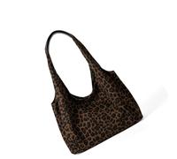 ZUJIABAO Élégant sac imprimé léopards pour femme, sac à bandoulière spacieux avec sangle confortable, pratique en polyester, tenue décontractée, essentielle, léger, sous les bras, marron, One Size