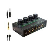 ZUJIABAO HZ400 Répartiteur de casque 4 canaux en métal avec éclairage couleur et câbles auditifs pour utilisation en studio Amplificateur de casque avec éclairage couleur