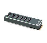 ZUJIABAO L'adaptateur 6 ports PCIe3.0 6G prend en charge une vitesse de 6 Gbit/s par port pour les sauvegardes de données Boîtier en aluminium Carte d'extension PCIe