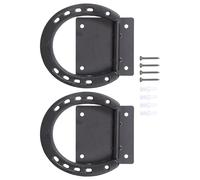 ZUJIABAO Lot de 3 2 anneaux d'attelage de chevaux, attaches rapides en acier pour clôtures de grange, matériel de clôture, fer à cheval, traverses, attaches