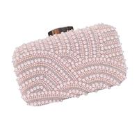 ZUJIABAO Sac à main avec perles et fausses perles, sac à bandoulière spacieux organisé pour un événement social, essentiel, élégant, embelli, champagne, One Size