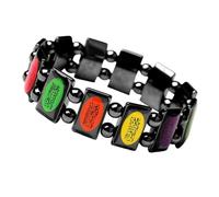 ZUJIABAO Symbole perlé aux couleurs vives Drip Art peau sensible confort pour la force spirituelle quotidienne Moyen-Orient bijoux cadeau, taille unique, Comme décrit