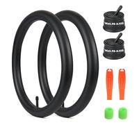 ZUKKA Lot de 2 chambres à air de vélo 16 x 1,75/2,125 16 pouces 16 x 1,75/1,95/2,10/2,125 AV35 mm avec 2 bouchons de valve fluorescents supplémentaires, levier de pneu pour VTT, vélo d'enfant