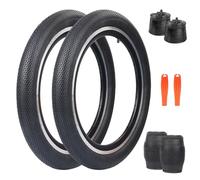 ZUKKA Lot de 2 pneus BMX pliables de 20" - 20 x 2,40 - Gaine et 2 chambres à air de 20" - Compatible avec les vélos d'enfants, VTT, MX Freestyle 20 x 2,40 et chambre à air - Noir