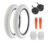 ZUKKA Lot de 2 pneus de vélo 16" 16 x 2,125 pouces 57-305 et 2 chambres à air de 20" pour BMX, VTT, vélo d'enfant, tricycle, Crusier Bicycle, blanc