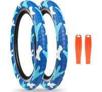 ZUKKA Lot de 2 pneus de vélo 20 x 2,125 - Bleus - 54-406 (20 x 2,125) - Pneus de vélo BMX avec chambres à air - Pour enfants - Bleu - 20" - Convient pour les vélos BMX pour enfants