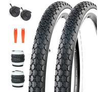 ZUKKA Lot de 2 pneus de vélo 24" 24 x 2,125 - 57-507 - Pliables - Blancs - Pneu de rechange et 2 chambres à air de 24" - 24 x 1,75/2,125 - Pour vélo Beach Cruiser Bike