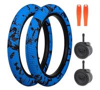 ZUKKA Lot de 2 pneus de vélo 30TPI 16" 16 x 2,10 - 56-305 Plus - Chambre à air de 16" - 16 x 1,75/2,125 AV35 mm - Pour VTT, VTT, BMX - Bleu et noir