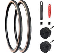 ZUKKA Lot de 2 pneus de vélo 700C 700 x 32C - Revêtement 32-622 Plus - Lot de 2 chambres à air 700 x 32C FV48 mm - Compatible avec vélo de route 700 x 32C et chambre à air