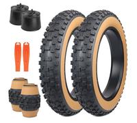 ZUKKA Lot de 2 pneus de vélo électrique 20 pouces Heavy Duty 20x4.0 Enveloppe 102-406 Pliable Fat Tire Gros Pneus de vélo Plus Lot de 2 chambres à air 20 pouces 20x4.0 AV35mm pour vélo électrique/VTT