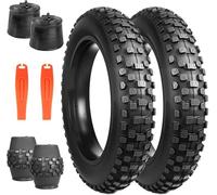 ZUKKA Lot de 2 pneus de vélo électrique 20 pouces Heavy Duty 20x4.0 Enveloppe 102-406 Pliable Fat Tire Gros pneus de vélo Plus 2 chambres à air 20 pouces 20x4.0 AV35mm pour vélo électrique/VTT de