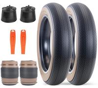 ZUKKA Lot de 2 pneus de vélo électrique de 20" - Pliables - 20 x 4,0 - Gros pneu de vélo - Avec 2 chambres à air de 20" - 20 x 4,0 - Pour pneus électriques - Compatible avec Wide Mountain Snow Bicycle
