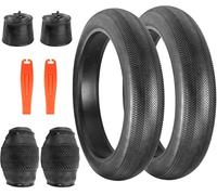 ZUKKA Lot de 2 pneus de vélo électrique de 20" - Pliables - 20 x 4,0 - Gros pneu de vélo - Avec 2 chambres à air de 20" - 20 x 4,0 - Pour pneus électriques - Compatible avec Wide Mountain Snow Bicycle