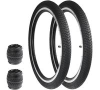 ZUKKA Lot de 2 pneus de vélo pliables 16" 16 x 1,75 47-305 pour VTT 16", vélo d'enfant, vélo d'étudiant, vélo pour fille, tricycle, noir