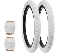 ZUKKA Lot de 2 pneus de vélo pliables 16" 16 x 1,75 - Blancs - 47-305 - Pour VTT de 16" - Pour enfant et étudiant - Tricycle